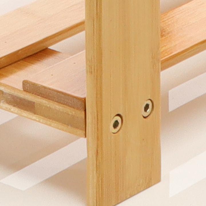 Produktbild Toboli Sitzhocker Beistelltisch Bambus 440x280x408mm Badhocker 90kg Holzhocker