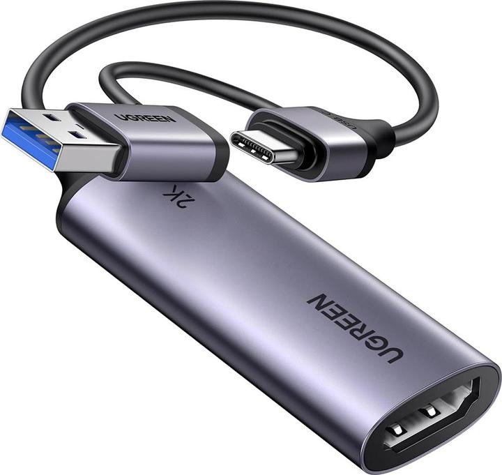Actual product image Ugreen HD HDMI to USB-A/USB-C Video Capture Card / Adapter - Gray