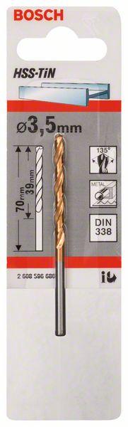 Actual product image Bosch Professional Zubehör Metal drill HSS-TiN, DIN 338, 3.5 x 39 x 70 mm (3.5 mm)