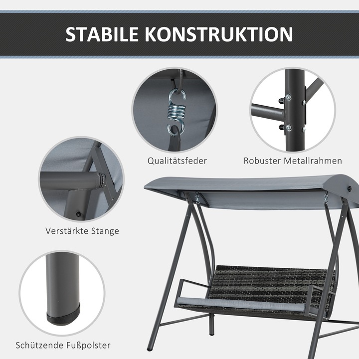 Produktbild Outsunny Rattan Gartenschaukel