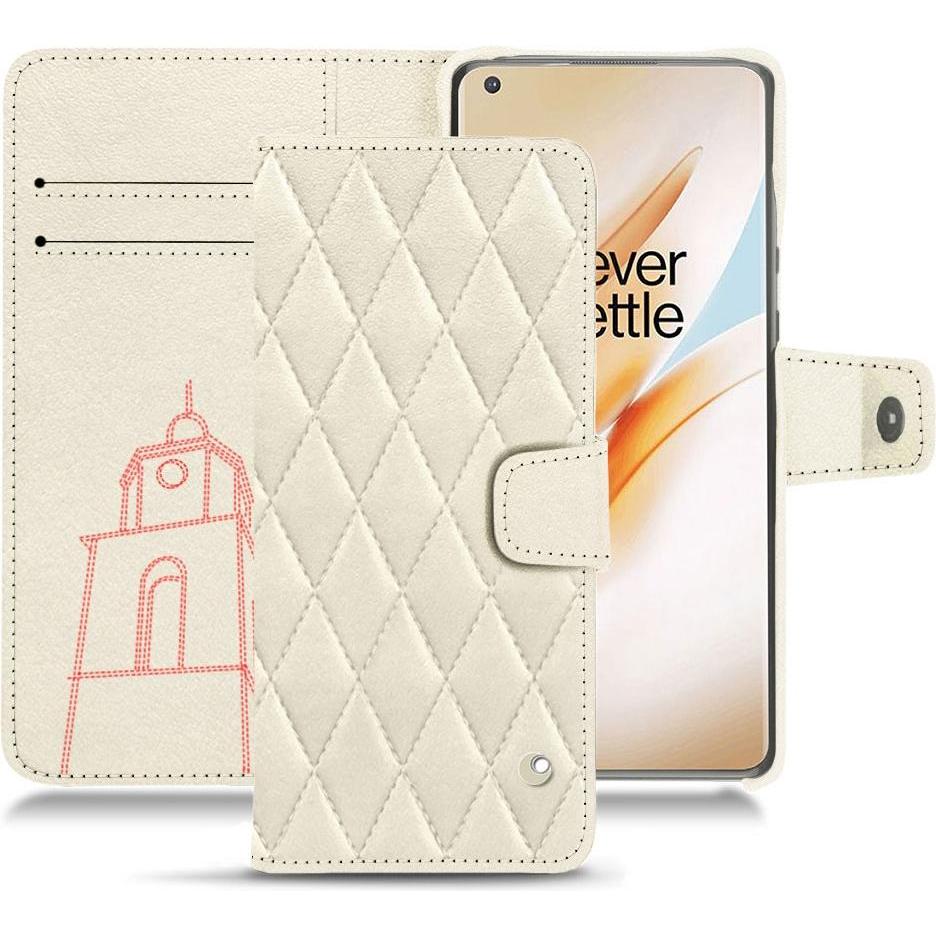 Noreve Lederschutzhülle Wallet (OnePlus 8 Pro), Smartphone Hülle, Weiss