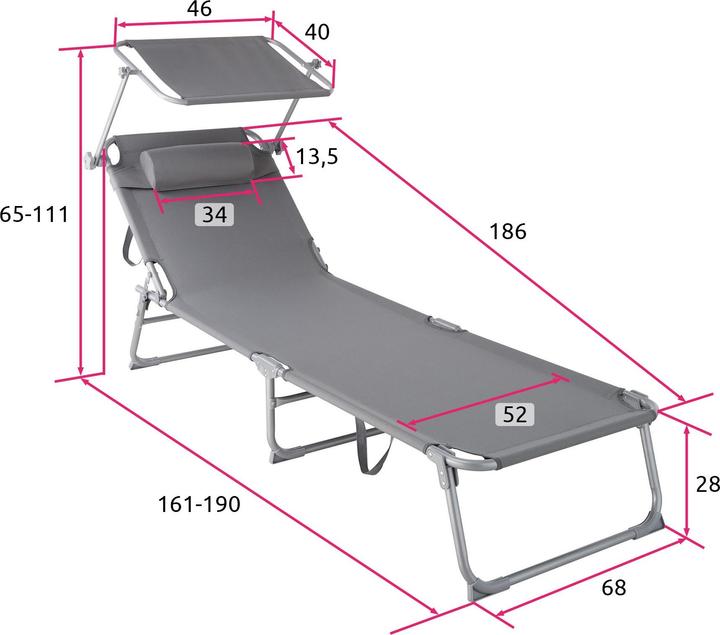 Produktbild tectake Gartenliege (161 cm)