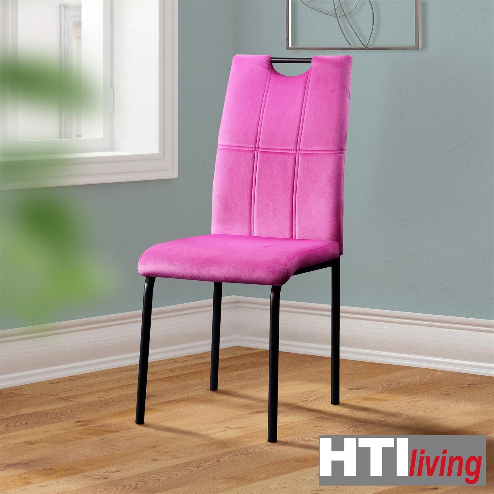 Thumbnail - HTI-Living, Stühle, Esszimmerstuhl Denton Samt Pink 4er-Set