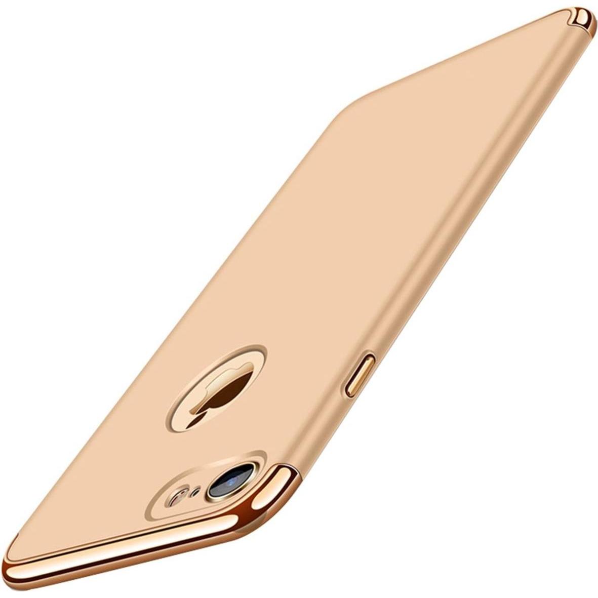 König Design Handy Hülle Schutz Case für Apple iPhone 7 Bumper 3 in 1 Cover Chrom Etui Gold (Apple iPhone 7), Smartphone...