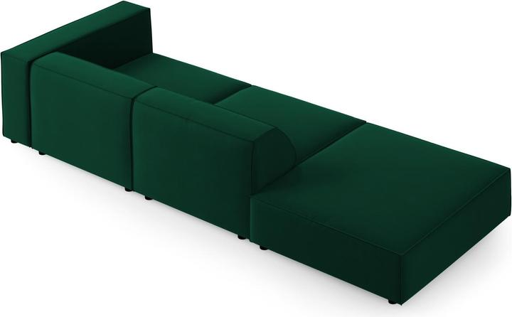 Actual product image Cosmopolitan Design Velvet Left Sofa, "Arendal", 4 Seats, Bottle Green, 262x102x70 Made in Europe