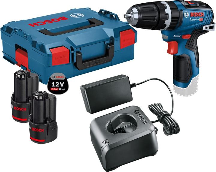Actual product image Bosch Hausgeräte Bosch Akku-Schlagbohrmaschine GSB 12V-35 / 2x 2,0 Ah Akku + Ladegerät in L (Rechargeable battery operated)