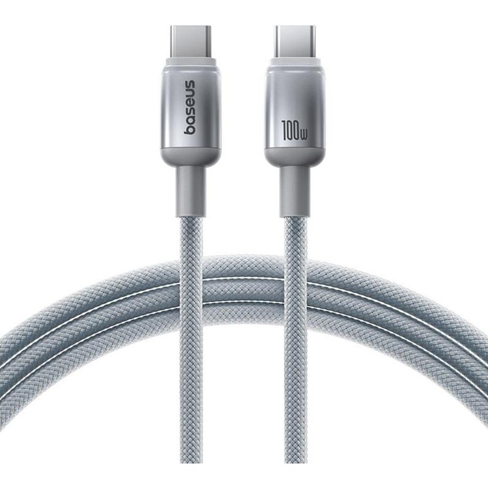 Baseus - Data Cable Discolor (E0420703) - USB-C to USB-C, 100W, 2m - Silver (2 m, 100 W) (62919862)