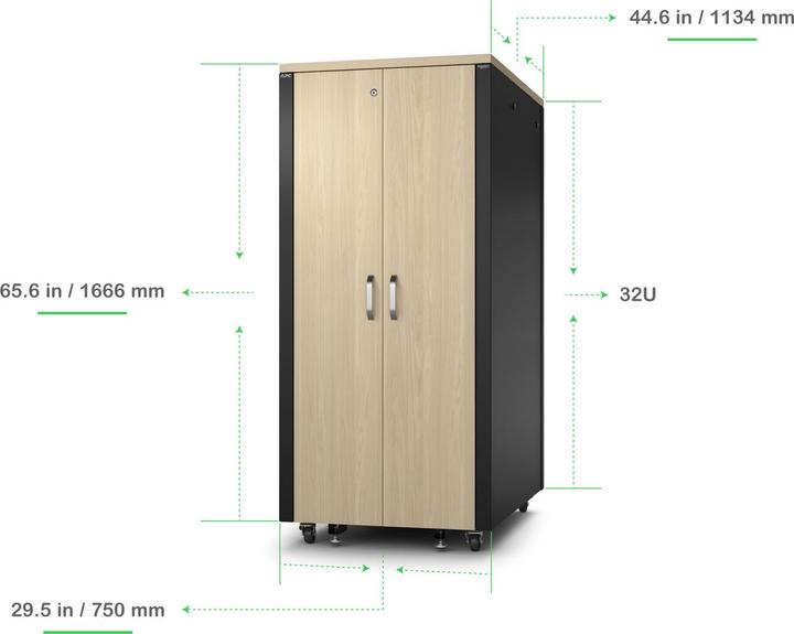 Actual product image APC Network cabinet NetShelter CX AR4032IA Soundproof 32U (32 RU, 19 inch rack)