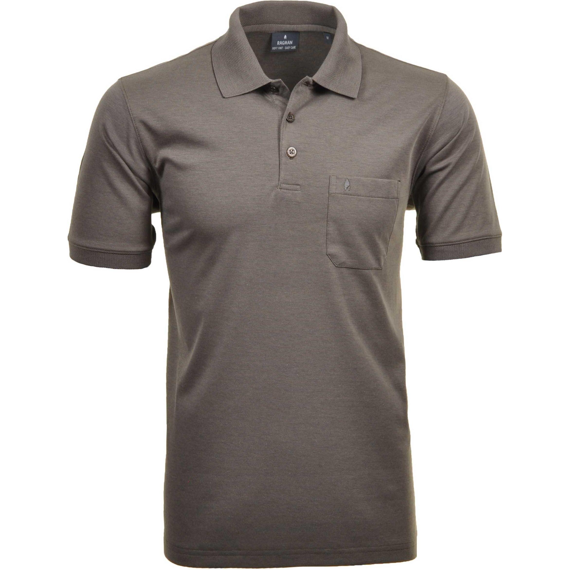 Ragman, Herren, Shirt, Poloshirt Casual Bequem sitzend, Braun, (6XL)