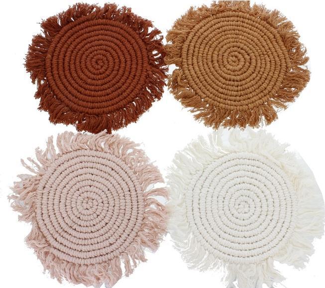 MICA Living Deckchen Makramee rund - Ø ca. 23 cm - 1 Stück (1 Stk., 23 cm)