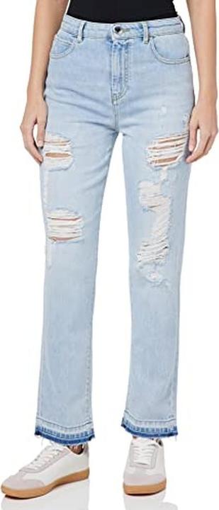 Pinko Sissy Slim Denim Light Ramm Jeans with Scheuren (32)