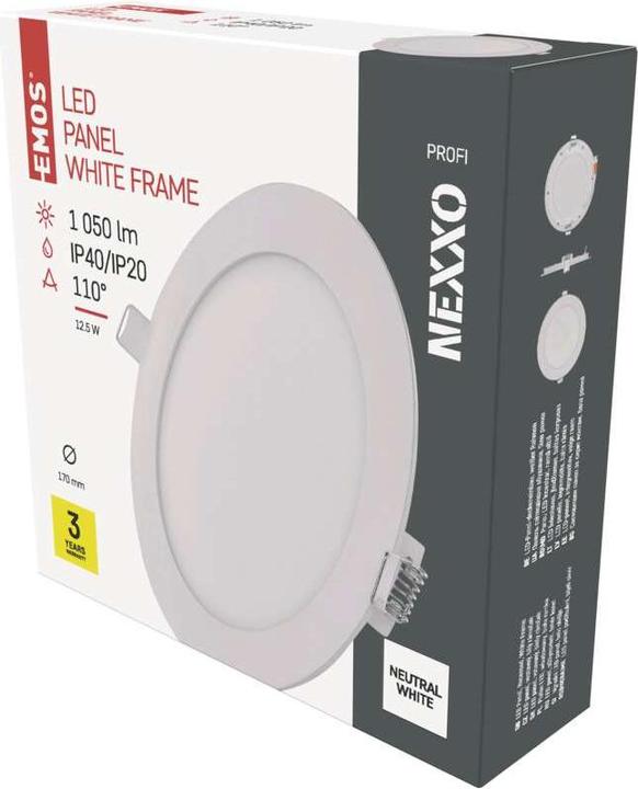 Image du produit Emos Luminaire LED encastrable NEXXO, rond, blanc, 12,5W, blanc neutre (1050 lm)