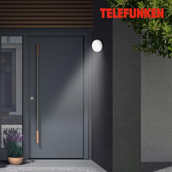 Actual product image Telefunken LED outdoor light, sensor, white, 1xLED board (1250 lm, IP44)