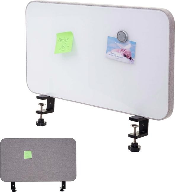 Mendler Tisch-Whiteboard, Büro-Sichtschutz Trennwand Schreibtisch Magnettafel Pinnwand, Stoff/Textil - 60x35 (60 x 35 x 3 cm)