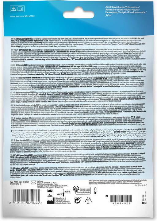 Nutritional values and ingredients 3M Respirator mask 9623 (FFP2, 3 x)