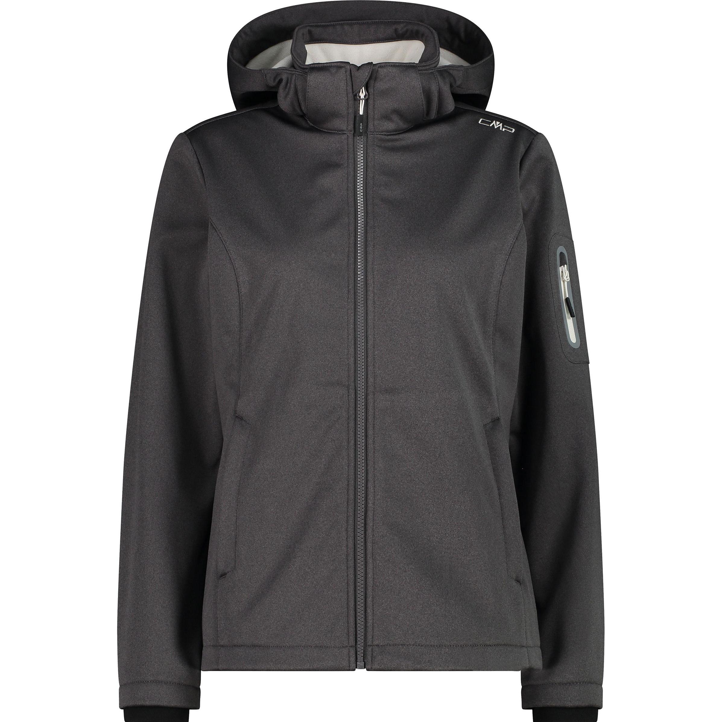 CMP Campagnolo, Damen, Jacke, Women's Jacket Zip Hood Melange Softshell (44, XL), Grau, 44, XL