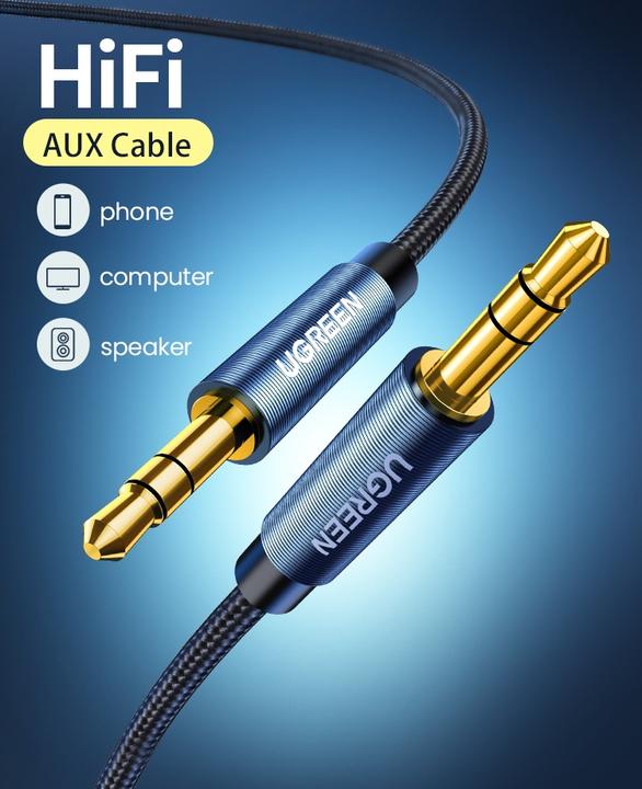 Image du produit Ugreen AV122 Mini jack cable 3.5mm AUX 3m (blue) (3 m, Jack 3,5 mm (AUX))