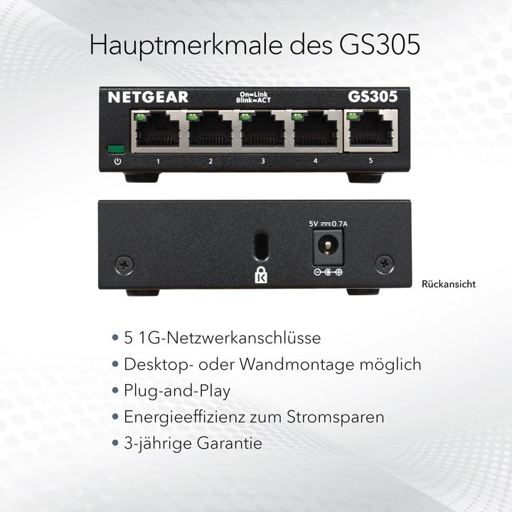 Produktbild Netgear GS305-300PES (5 Ports)