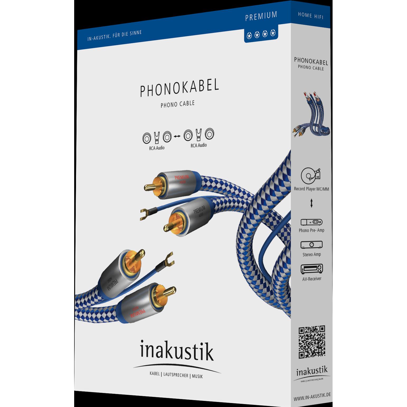 Inakustik Premium Phonokabel (1.50 m, Cinch), Audio Kabel
