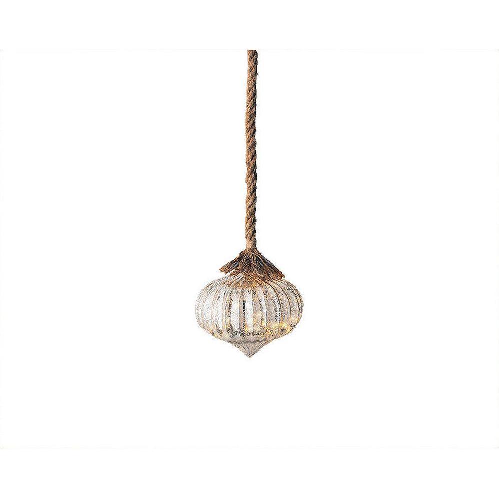 Kaemingk, Decorazioni per albero di Natale, Decoro Pendente Cipolla Lumineo Silver (1 x)