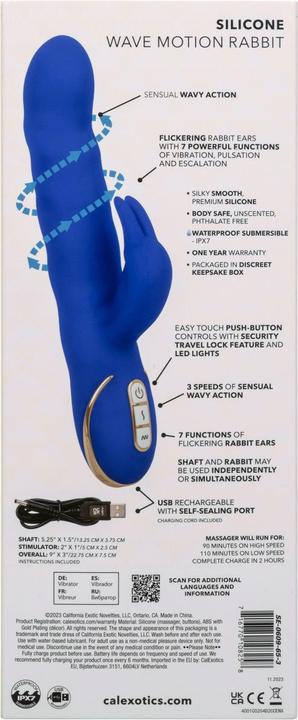 Productafbeelding CalExotics Jack Rabbit Vibrator Wave Beweging Blauw