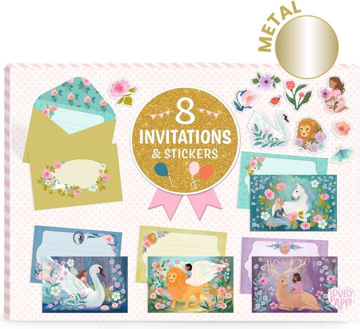 Djeco Einladungskarten-Set magische Kreaturen (8 pcs.)