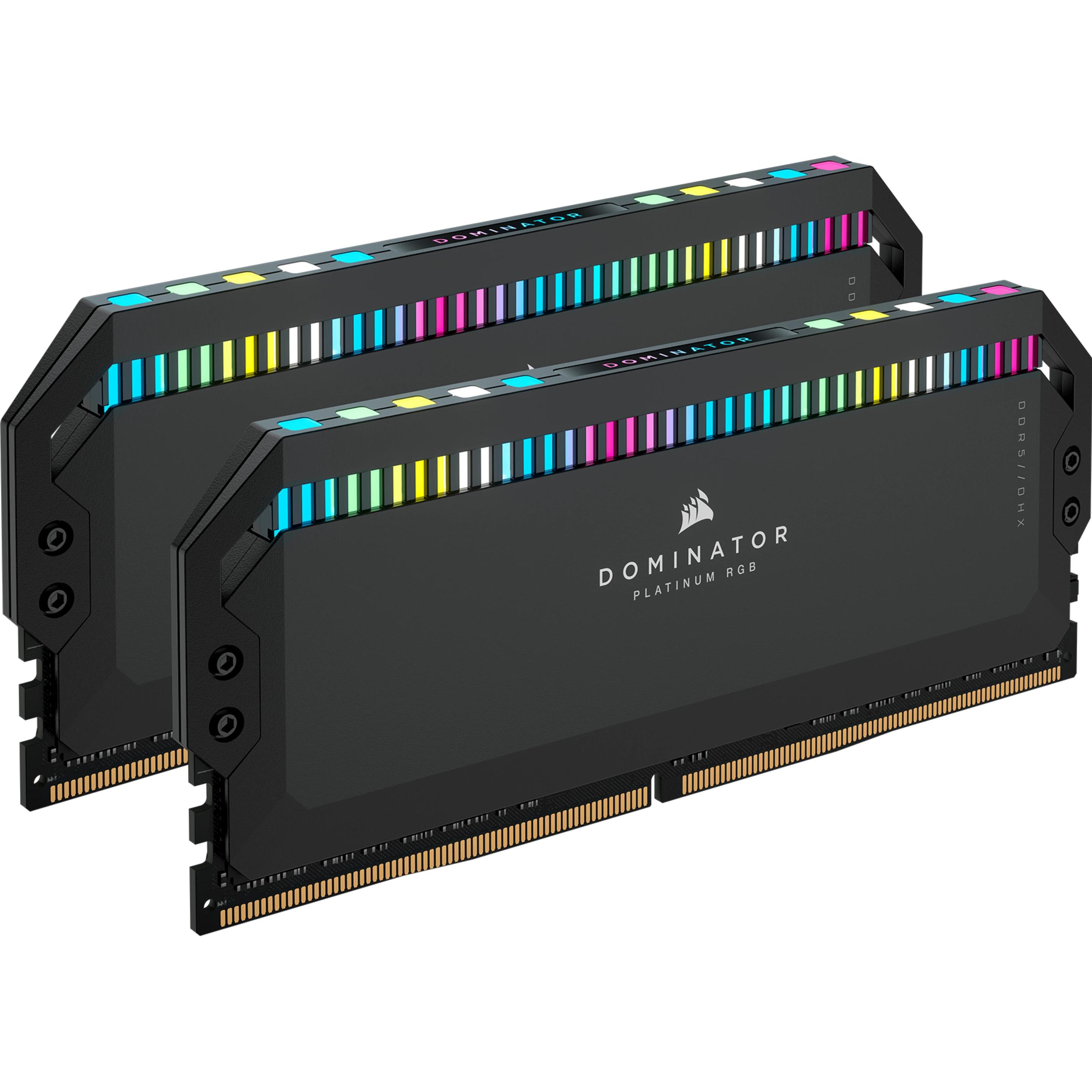 Corsair Dominator Platinum RGB (2 x 32GB, 5600 MHz, DDR5-RAM, DIMM), RAM, Schwarz