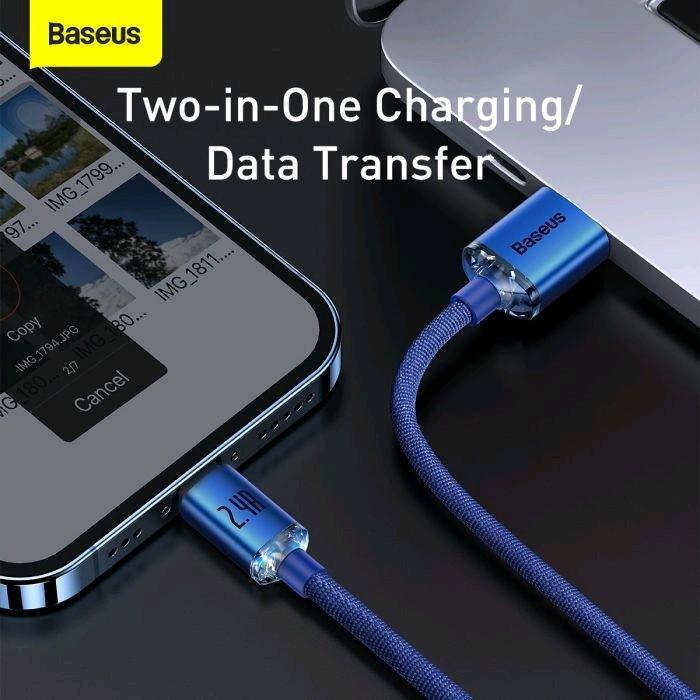 Produktbild Baseus Crystal Shine Series Fast Charging Data Cable USB to iP 2.4A 1.2m Blue (1.20 m)
