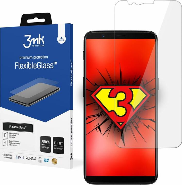 Actual product image 3MK FlexibleGlass OnePlus 5T Szkło Hybrydowe (1 Piece, OnePlus 5T)