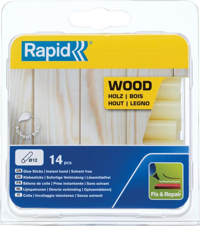 Actual product image Rapid Wooden glue sticks Ø12x94mm 14 pieces