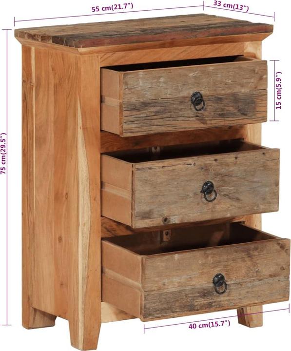 Image du produit vidaXL Beistellschrank (55 x 33 x 75 cm)
