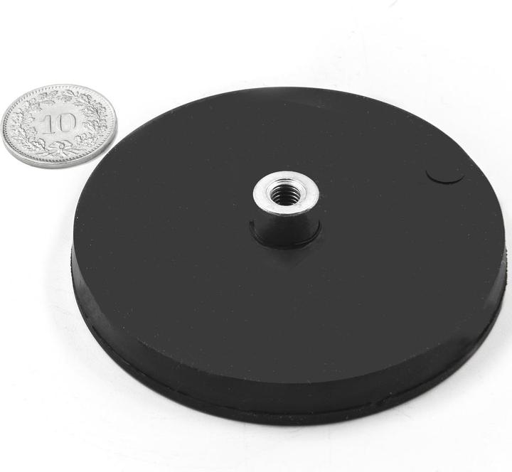 Actual product image Supermagnete Magnet system round rubber-coated with screw socket (1x)
