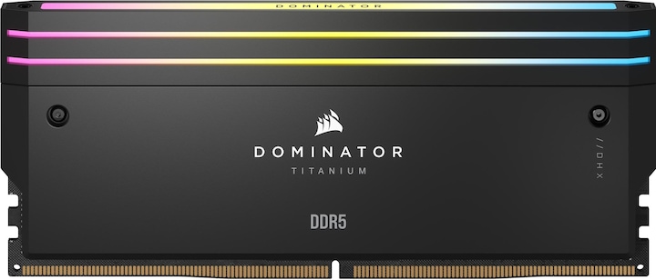 Image du produit Corsair DDR5, 6400MT/s 96Go 2x48Go DIMM, Unbuffered, 32-40-40-84, Std PMIC, XMP 3.0, DOMINATOR TITANIUM Blac (2 x 48 Go, 6400 MHz, RAM DDR5, DIMM)