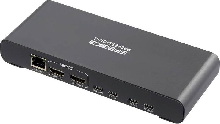 Produktbild SpeaKa Professional SP-KVM-2P4K KVM-Umschalter Grau (matt)