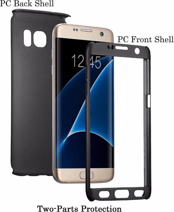 Produktbild König Design Hülle Handy Schutz für Samsung Galaxy S6 Edge Case Cover Displayschutz Schwarz (Samsung Galaxy S6 Edge)