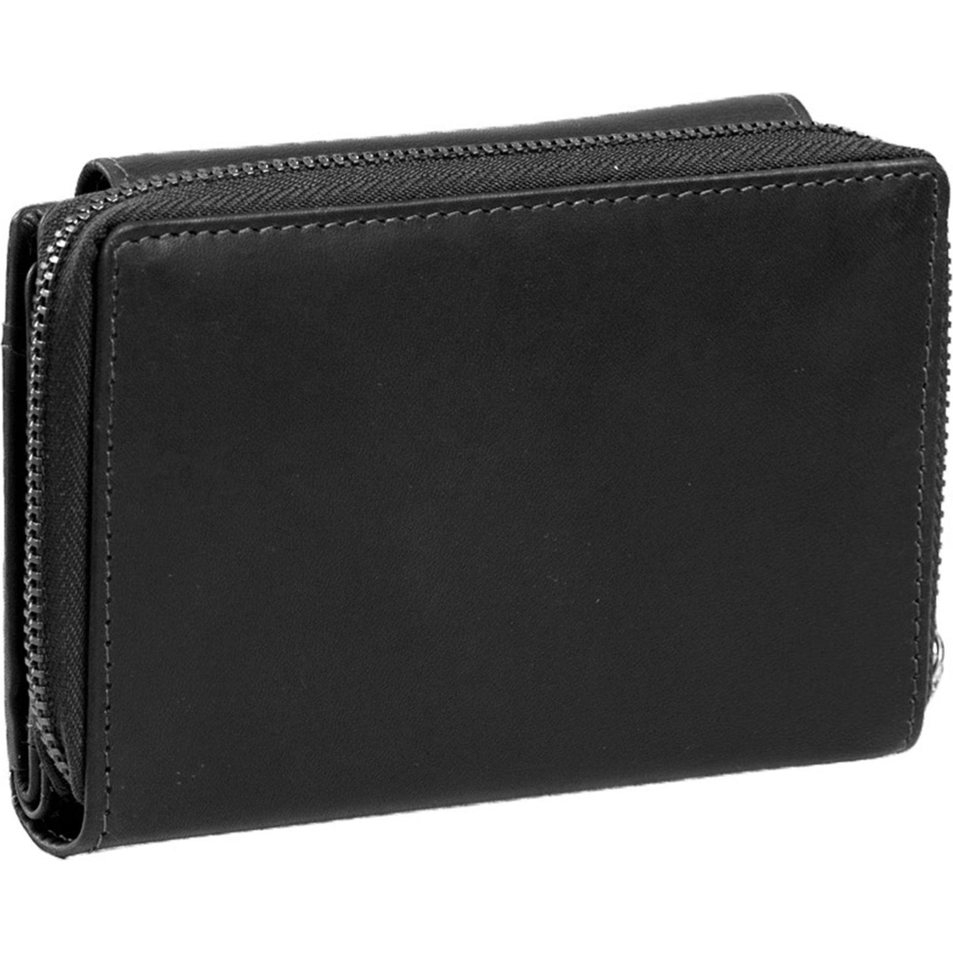 The Chesterfield Brand, Damen, Portemonnaie, Wax Pull Up Geldbörse RFID Schutz Leder 13.5 cm, Schwarz