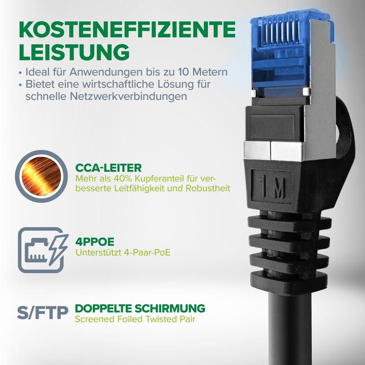Produktbild InLine Netzwerkkabel (PiMF, S/FTP, CAT6a, 1 m)