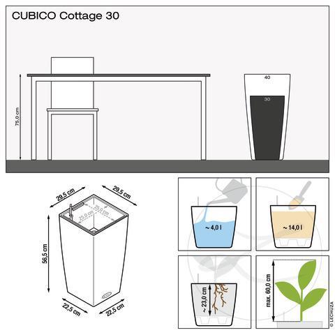 Actual product image Lechuza Flowerpot Cubico Cottage 30 (30 cm)