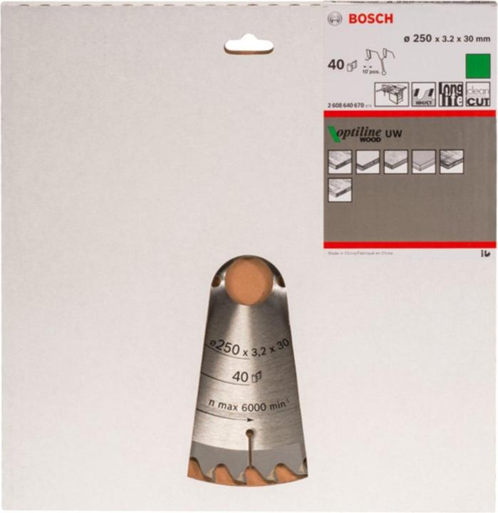 Produktbild Bosch Professional Zubehör PRO Wood Kreissägeblatt, 250 x 3.2 x 30 mm