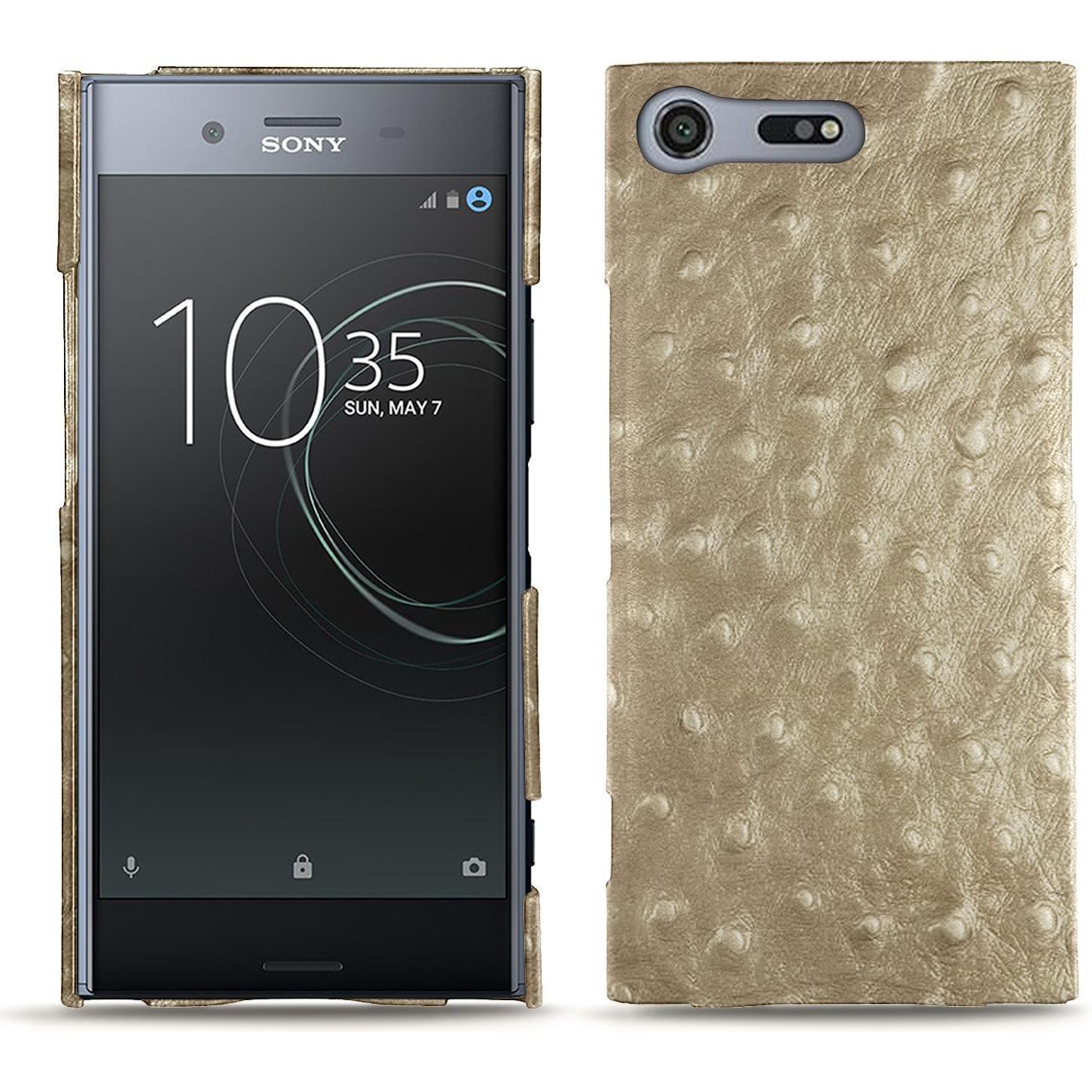 Noreve Lederschutzhülle (Sony Xperia XZ Premium), Smartphone Hülle, Beige
