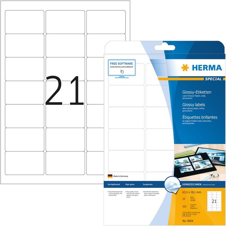 Produktbild HERMA Hochglanz Etiketten A4