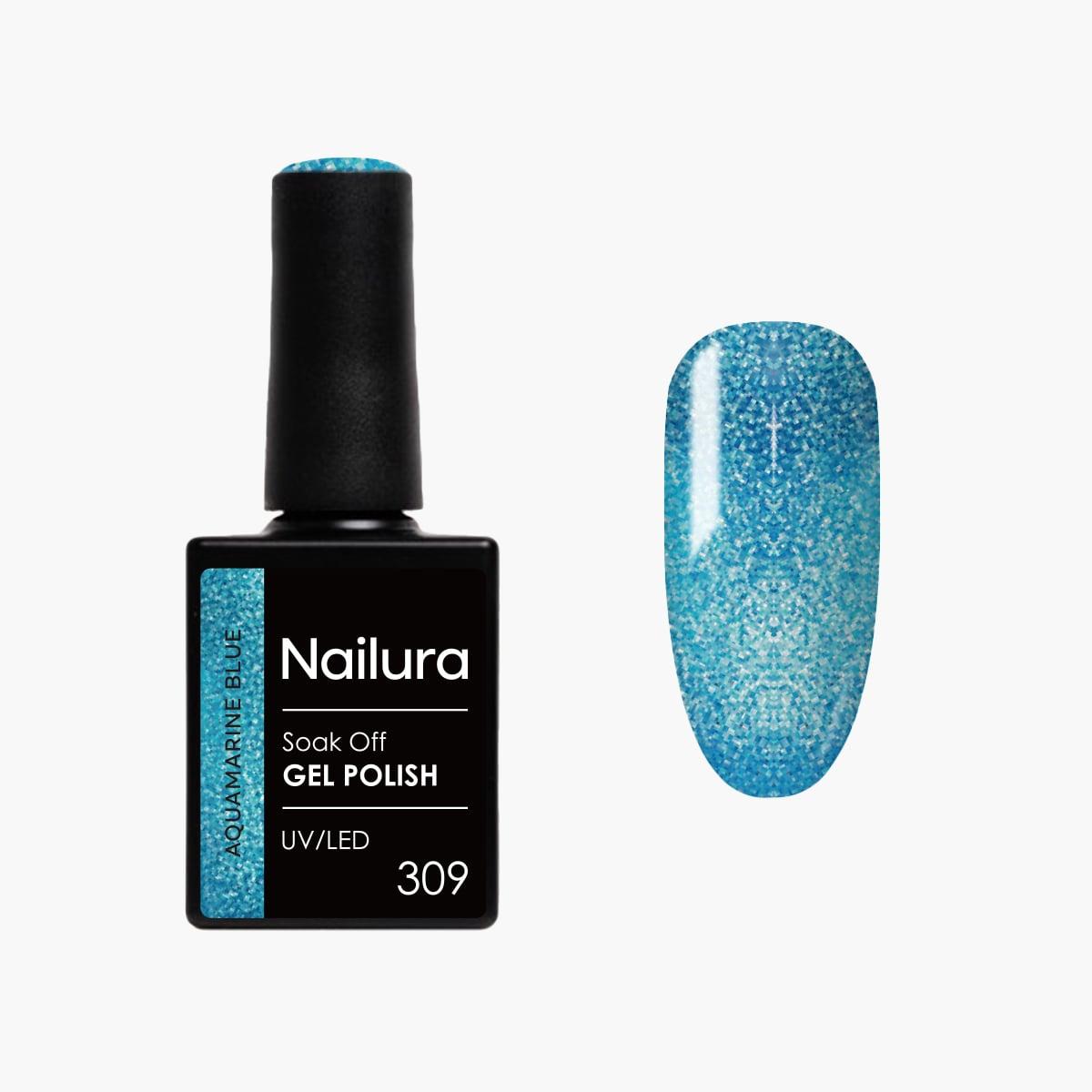 Nailura - Gel Polish 309 - Aquamarine Blue - 10 ml (aquamarine blue) (70328)