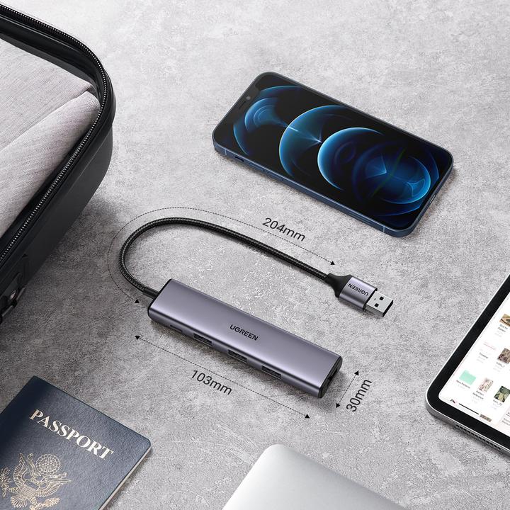 Immagine prodotto Ugreen HUB USB CM473 1x USB-C + 4x USB-A 3.0 (UGR1320) (USB-A, 5 porte)