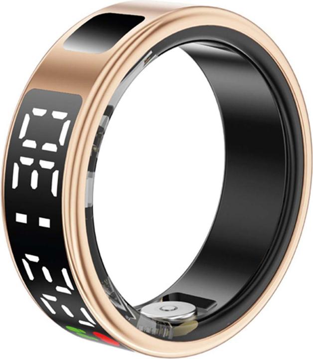 Produktbild Avizar Smart Ring Grösse 10 Saturn LED mit Ladeetui (10, Gold)