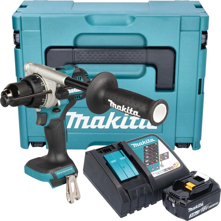 Immagine prodotto Makita DHP 492 RF1J Avvitatore a percussione a batteria 18 V 141 Nm Brushless + 1x batteria 3,0 Ah (Batteria ricaricabile)