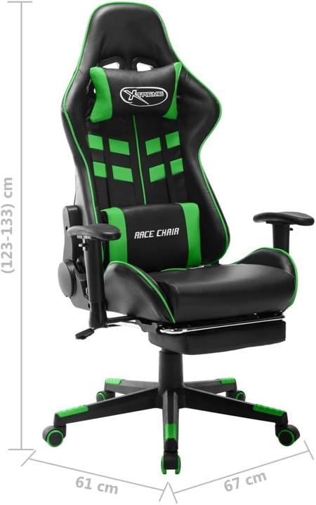 Immagine prodotto vidaXL Gaming Stuhl mit Fussstütze und Höhenverstellung