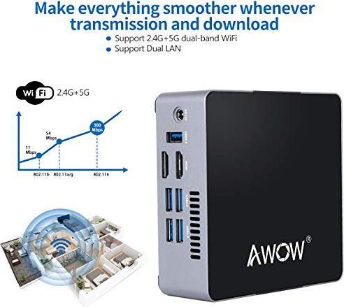 Image du produit Awow Mini PC (Intel Celeron N3450 N3450, 6 Go, 128 Go)