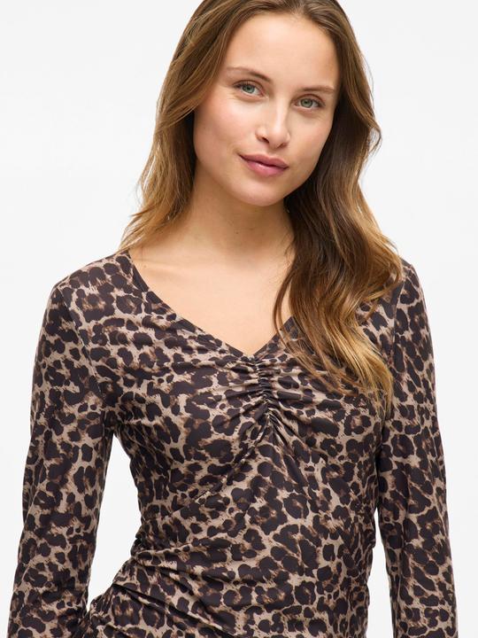 Produktbild Vila Leoprint Oberteil mit langen Ärmeln (XL)