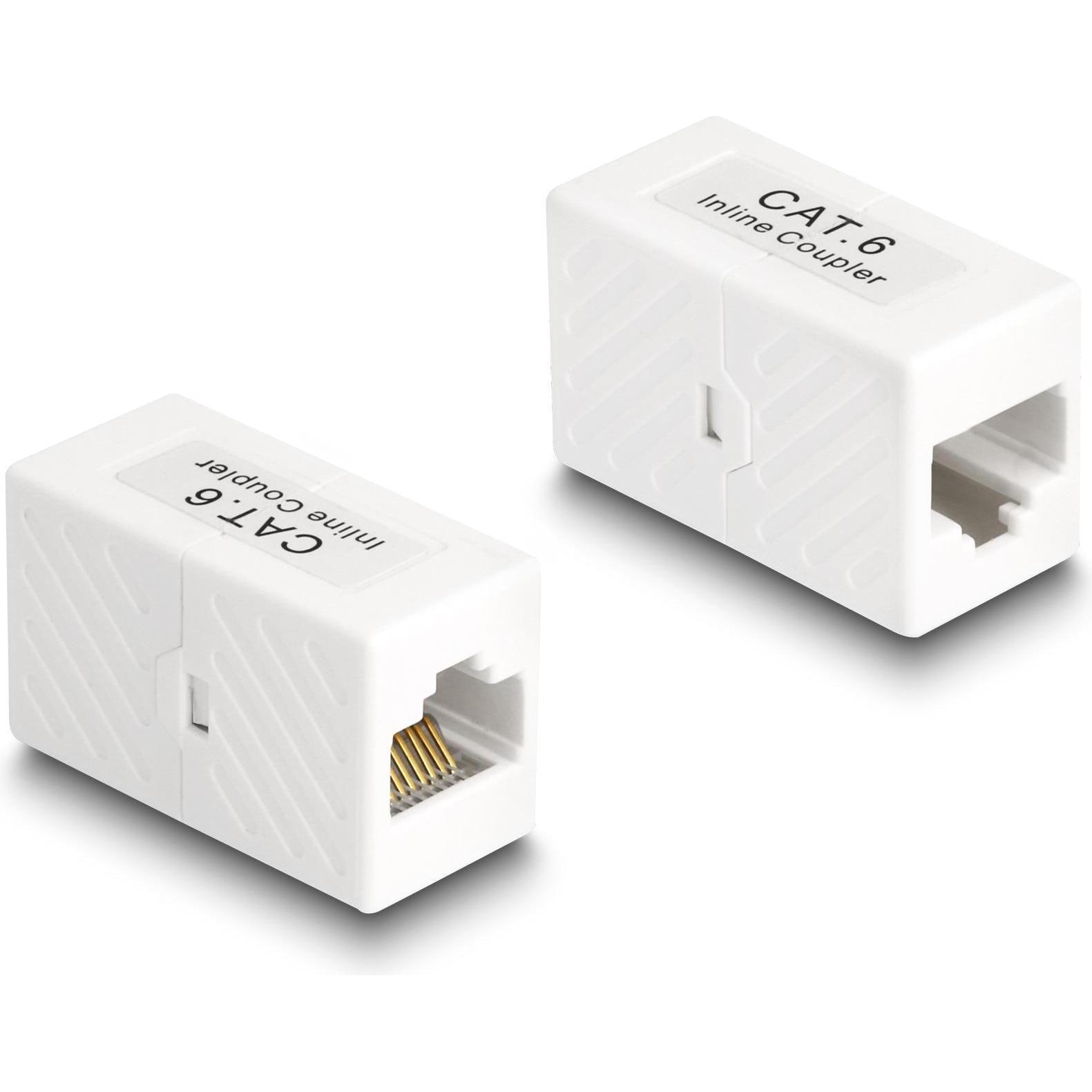 Thumbnail - Delock Adapter RJ45 Buchse zu RJ45 Buchse Cat.6 UTP weiss (Netzwerk Kupplung), Netzwerk Zubehör