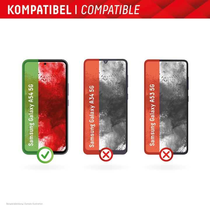 Image du produit Displex Real Glass, 2D Panzerglas + Handyhülle (1 pièce(s), Samsung Galaxy F54)
